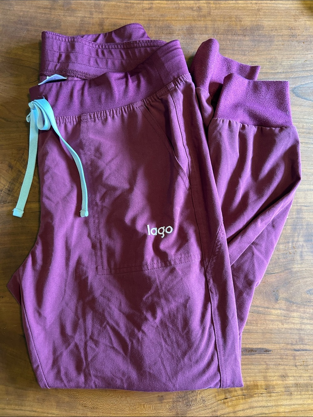 Lago Medium Women’s Maroon Jogger Scrub pants with Contrast Drawstring
